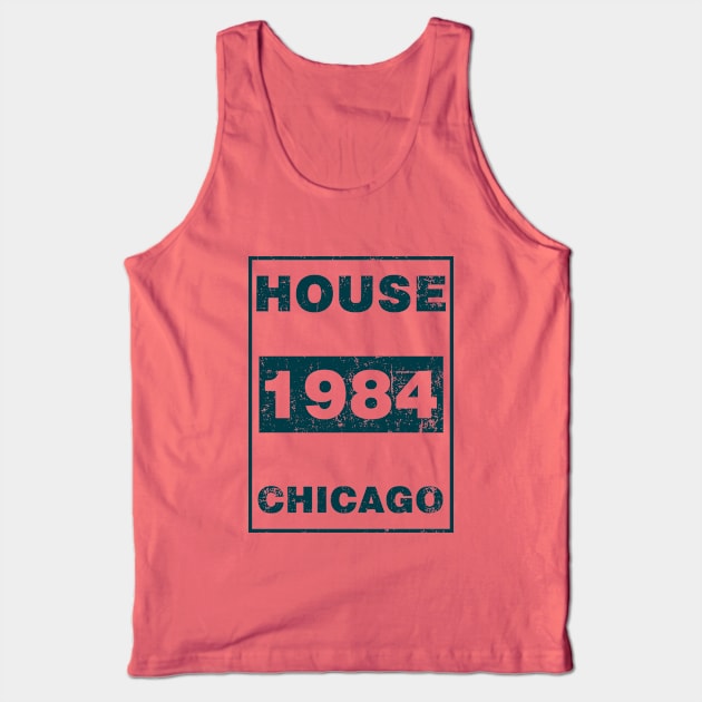 HOUSE MUSIC 1984 CHICAGO BLUE Tank Top by KIMIDIGI